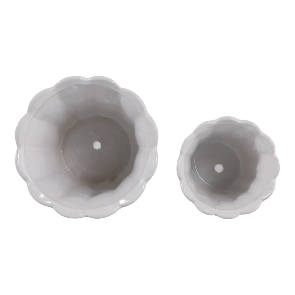 DEANGROVE SET OF 2 WHITE PLANTER 7 (IN)