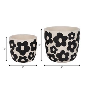 AXELGROVE SET OF 2 BLACK PLANTER 8 (IN) 7