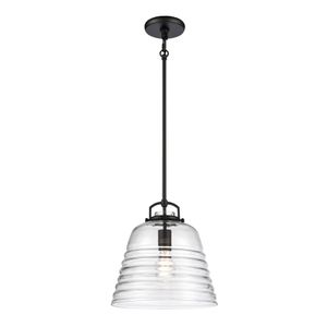 Current 12'' Wide 1-Light Mini Pendant - Matte Black 1