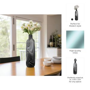 GRIFFINRIDGE GRAY GLASS VASE 22 (IN) 10