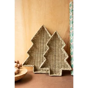 Set of 2 Woven Vine Christmas Tree Baskets 1