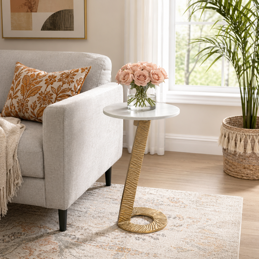 LEONABROOK WHITE TABLE 24 (IN)