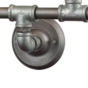 Cast Iron Pipe 28'' Wide 4-Light Vanity Light - Weathered Zinc 3