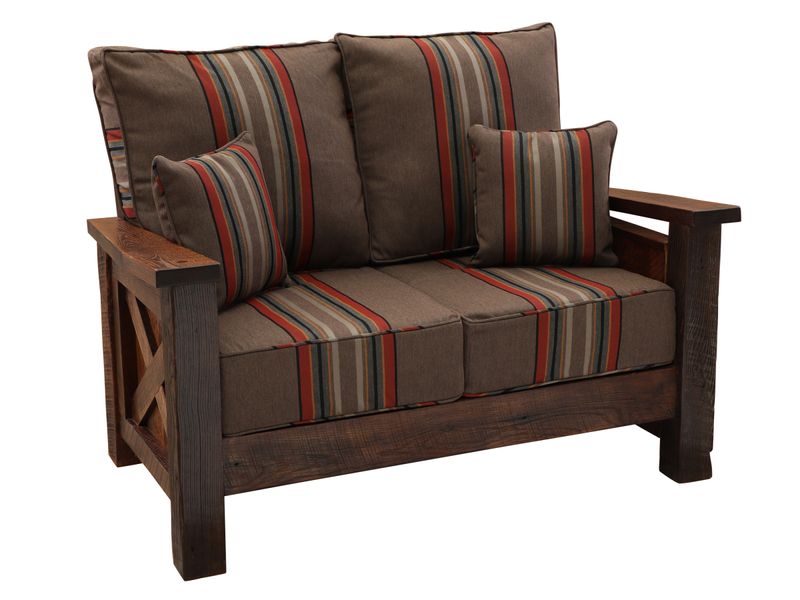 Barnwood Loveseat - Standard Leather - Seat and Backrest 2
