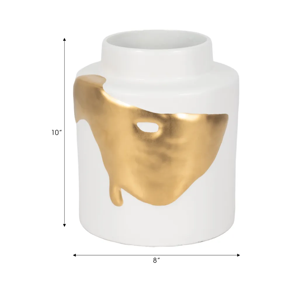 JUNEROSE WHITE VASE 10 (IN)