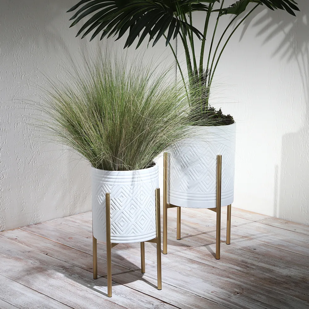 HAYFORDTON SET OF 2 WHITE PLANTER 23 (IN)