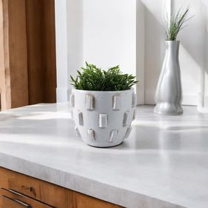 9X8" SCULPTURAL HOBNAIL PLANTER, WHITE 11