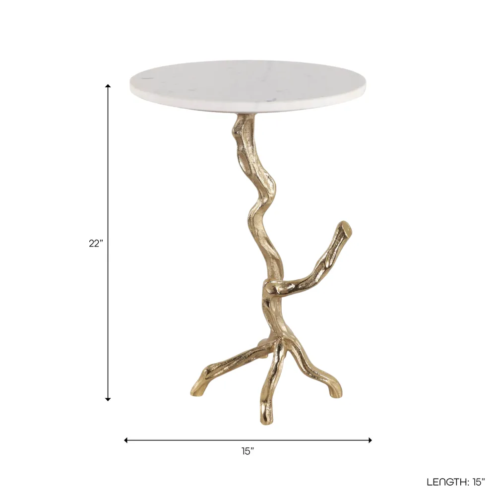 BRAE WHITE TABLE 22 (IN)