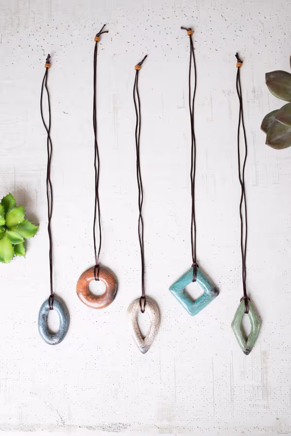 Set of 5 Clay Lenca Necklaces