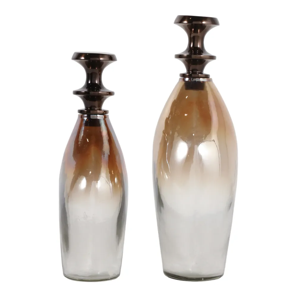 SLATETON SET OF 2 BROWN JARS 13 (IN)