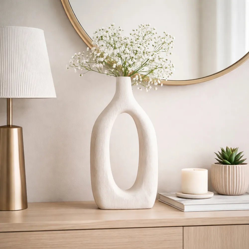 GRAYSONHAM WHITE VASE 14 (IN)