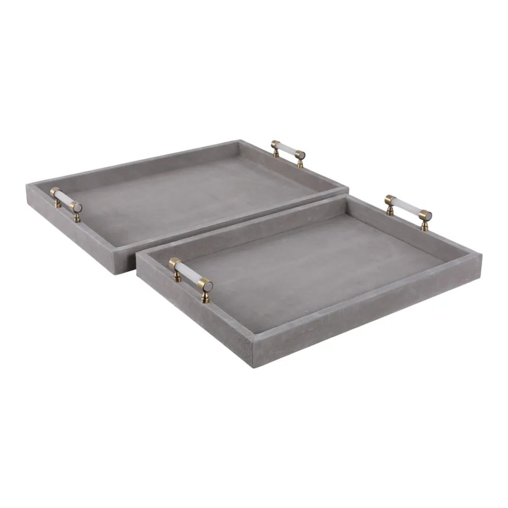 HARPERPORT SET OF 2 GRAY TRAY 3 (IN)