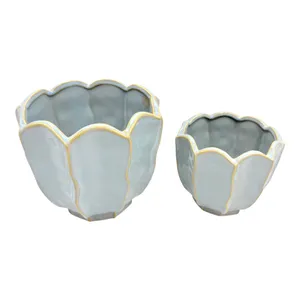 ASHTON SET OF 2 BLUE PLANTER 7 (IN) 4