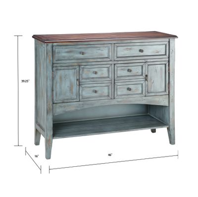 Hart Chest - 6 Drawer Short Blue