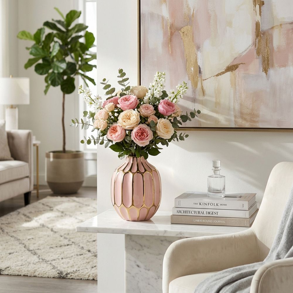 CALVINHAM PINK VASE 8 (IN)