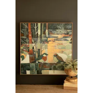 Framed Two Birds Painting 1