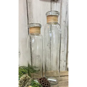 Large Bottle Shaped Wicker Top Vase 4x16in 1