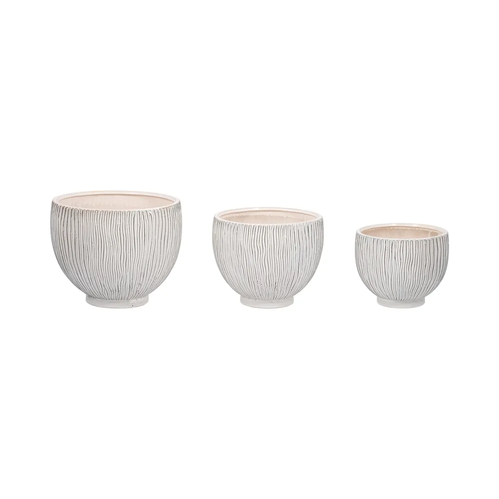 CUTTERWELL SET OF 3 WHITE PLANTER 11 (IN)