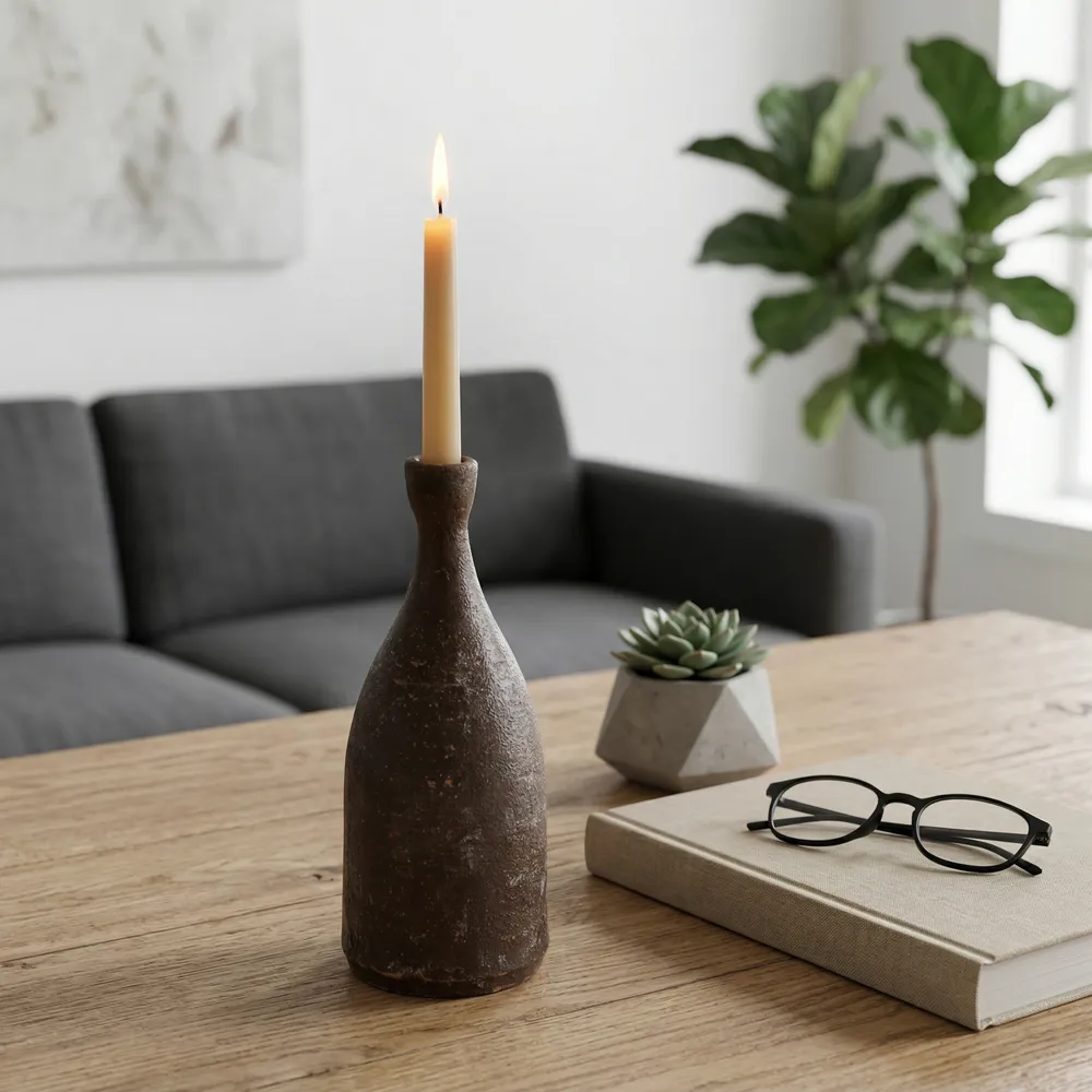 PAXTONCLIFF BROWN CANDLE HOLDER 11 (IN)