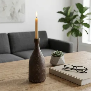 PAXTONCLIFF BROWN CANDLE HOLDER 11 (IN) 2