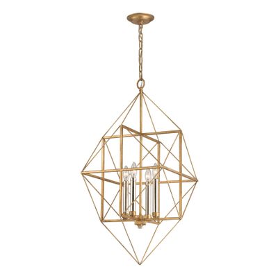 Connexions 16″ Wide 4-Light Chandelier - Gold Leaf