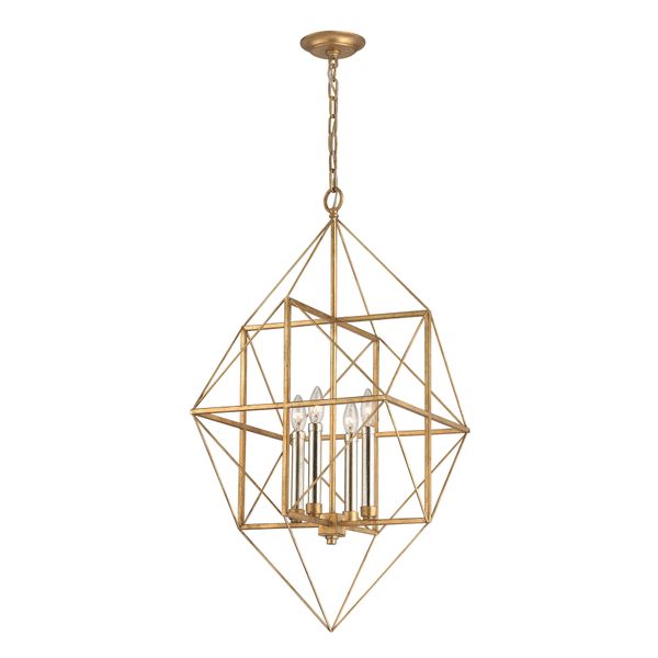 Connexions 16'' Wide 4-Light Chandelier - Gold Leaf