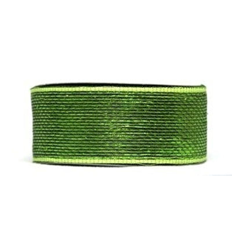 2.5" x 25yds Metallic Mesh, Lime Green