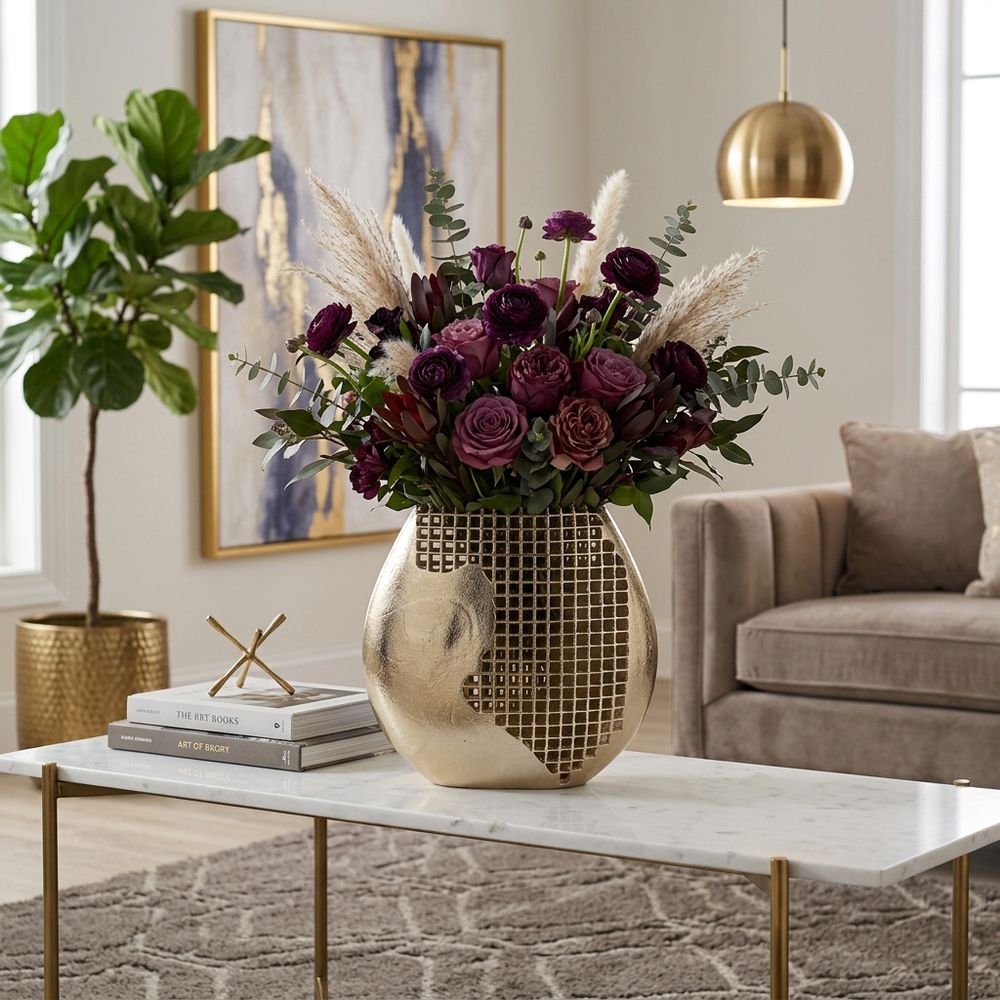 BRUNOFORD GOLD VASE 14 (IN)
