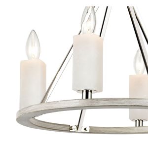 White Stone 18'' Wide 4-Light Semi Flush Mount - Polished Nickel 4