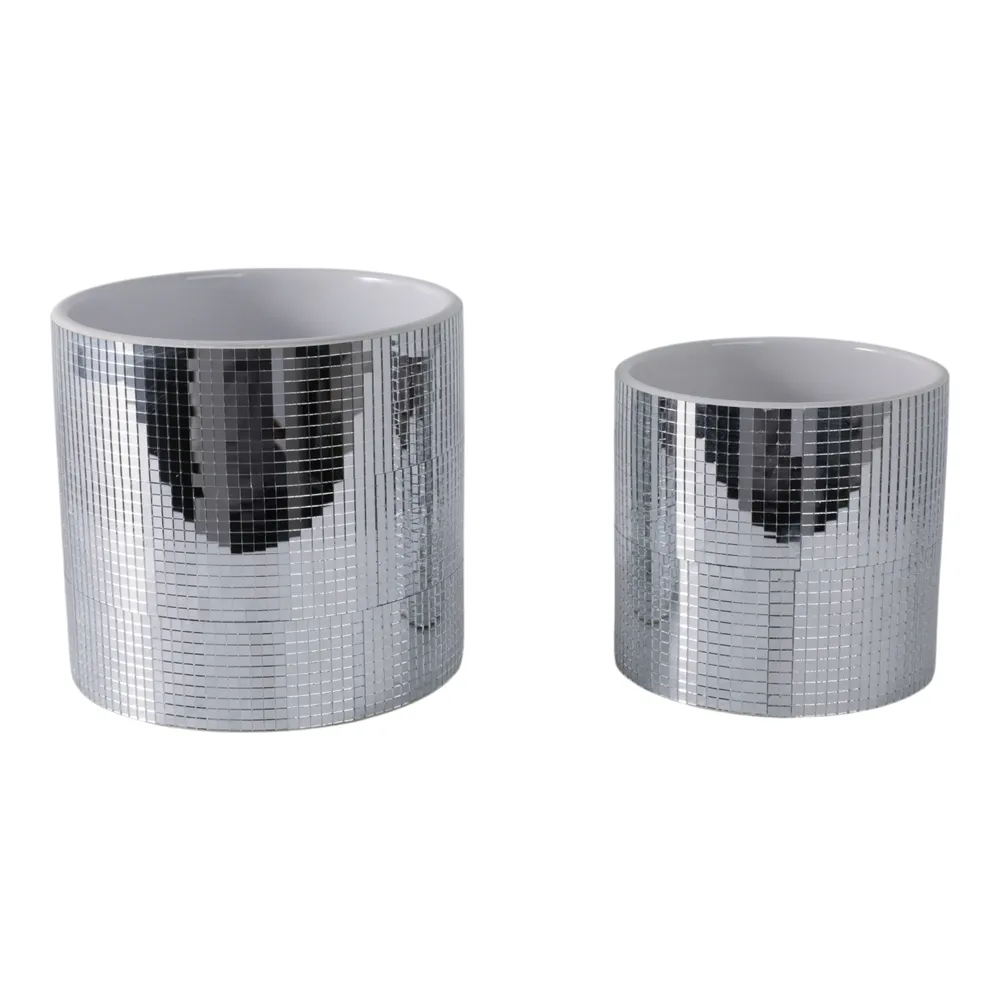 NORMACLIFF SET OF 2 SILVER PLANTER 7 (IN)