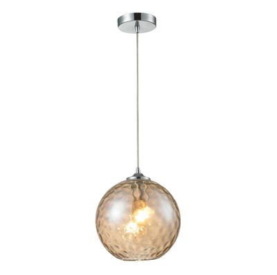 Watersphere 10″ Wide 1-Light Mini Pendant - Polished Chrome with Amber