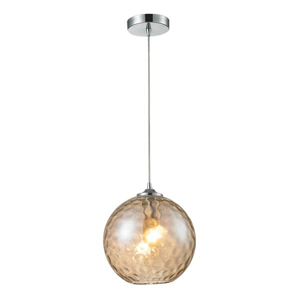 Watersphere 10'' Wide 1-Light Mini Pendant - Polished Chrome with Amber