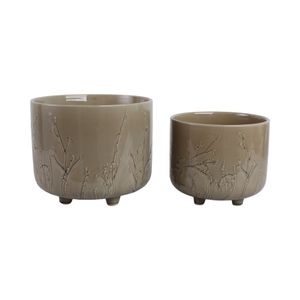GARNETTHAM SET OF 2 GREEN PLANTER 10 (IN) 3