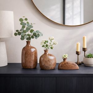 BENTONFIELD SET OF 3 BROWN VASES 9 (IN) 11