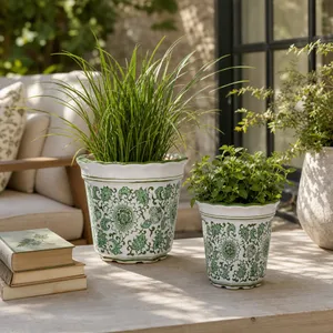 ENOCHFIELD SET OF 2 GREEN PLANTER 7 (IN) 2