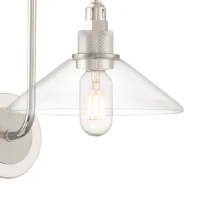 Charis 13'' High 1-Light Sconce - Polished Nickel with Brushed Nickel 4