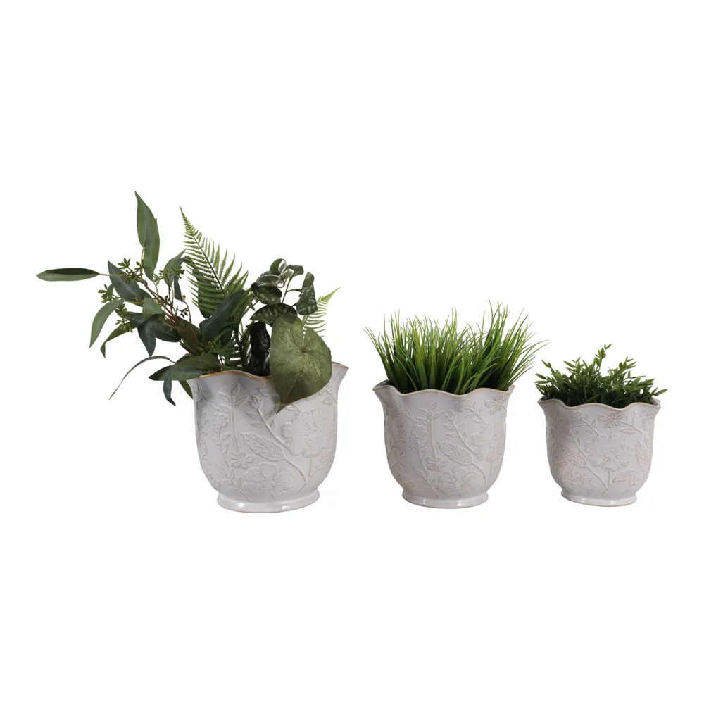 CLAYBROOK SET OF 3 IVORY PLANTER 9 (IN)