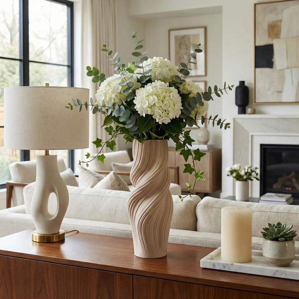 ROSSPORT TAN VASE 14 (IN)