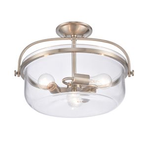 Wentworth 17'' Wide 3-Light Semi Flush Mount - Brushed Nickel 4