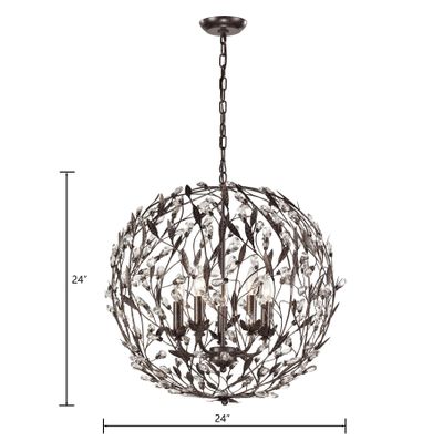 Circeo 24'' Wide 5-Light Chandelier - Deep Rust