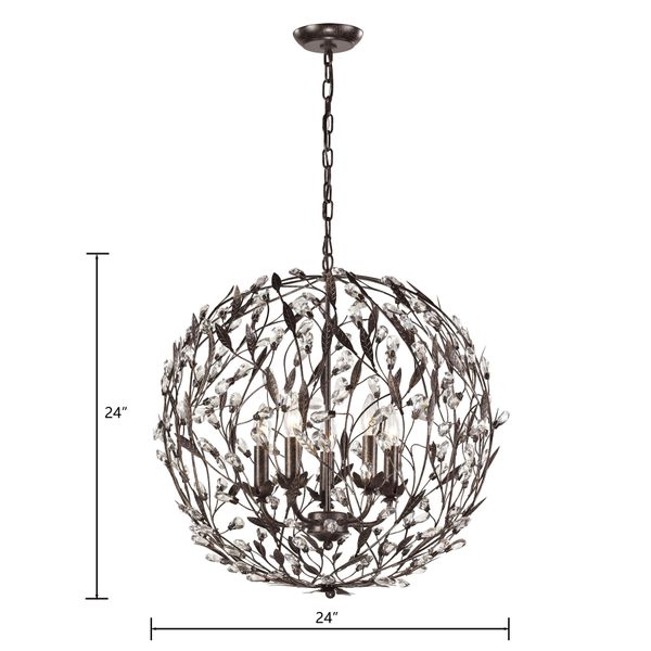 Circeo 24'' Wide 5-Light Chandelier - Deep Rust