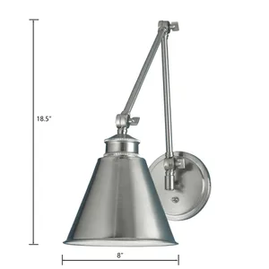 Aidan 18.5'' High 1-Light Swingarm Sconce - Brushed Nickel 2