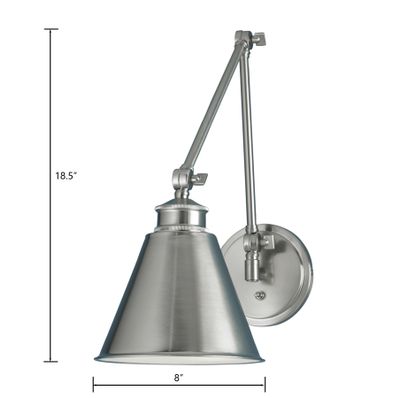Aidan 18.5″ High 1-Light Swingarm Sconce - Brushed Nickel
