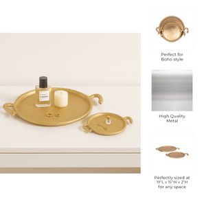 GLENNMILL SET OF 2 GOLD TRAY 2 (IN) 7