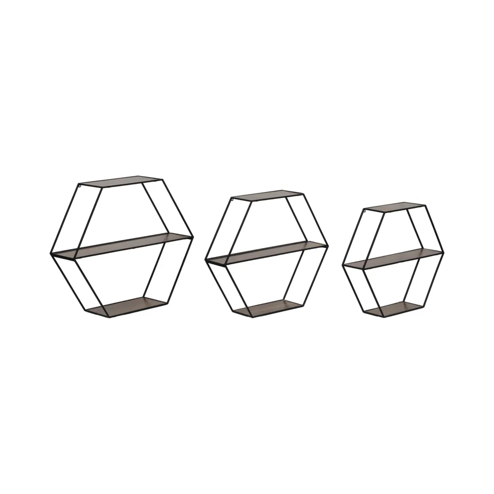 KEATONWOOD SET OF 3 BLACK WALL SHELF 22 (IN)