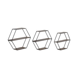 KEATONWOOD SET OF 3 BLACK WALL SHELF 22 (IN) 3