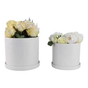 REEDBURN SET OF 2 WHITE PLANTER 11 (IN) 3