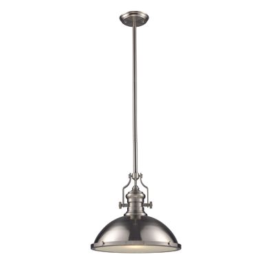 Chadwick 17″ Wide 1-Light Pendant - Satin Nickel