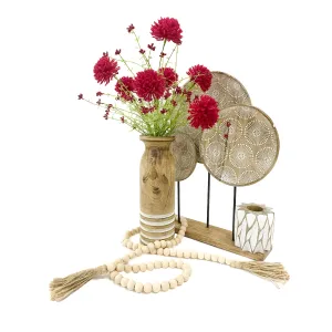 Burgundy Puff Balls 19in 1