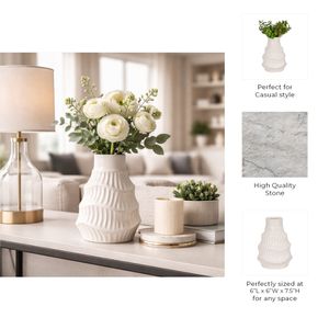 WELDONBEACH WHITE VASE 8 (IN) 10